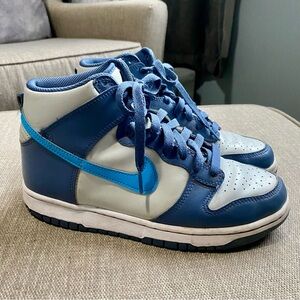 Nike Dunk High Light Bone Diffused Blue sneakers boys youth size 7